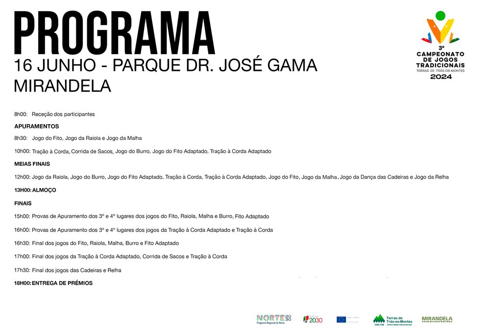 Programa Final Jogos Tradicionais - Mirandela